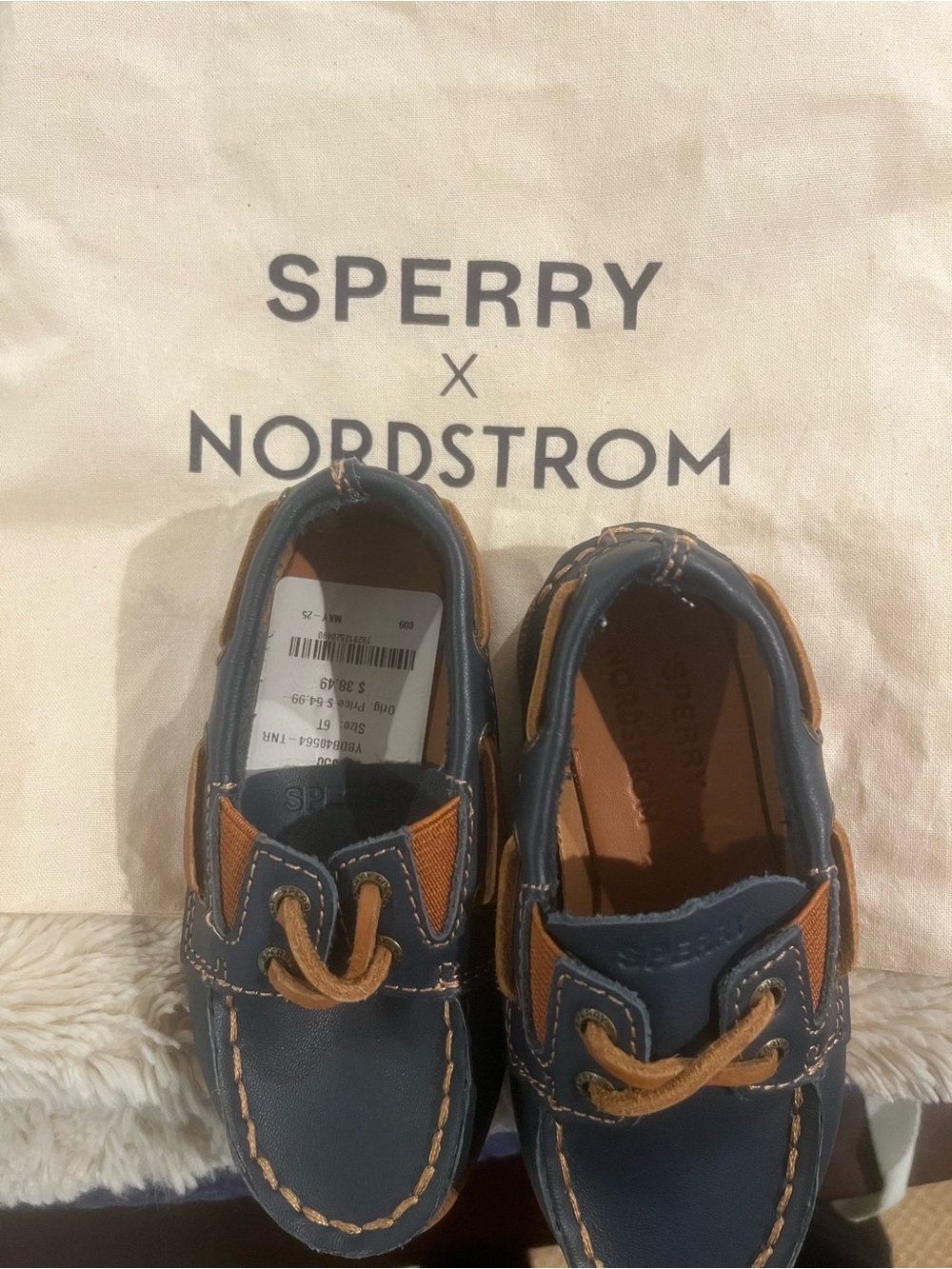 Sperry Toddler Boys Navy and Brown Boat Shoes